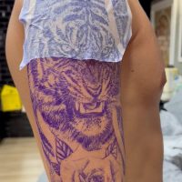Making-of-process-Tattoo_Tiger_and_rose_realism